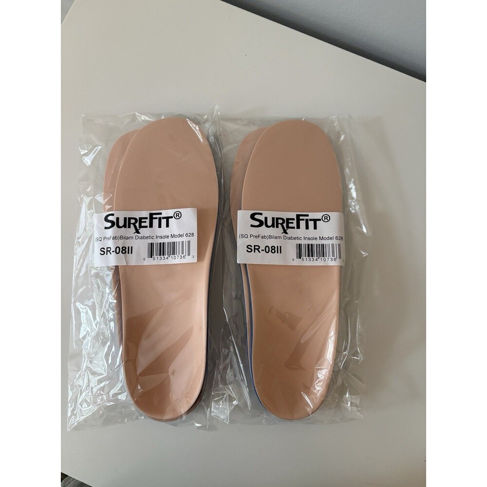 SureFit Bilam Diabetic Orthotic Insole Model 628 Arch Support SR-0811 2 PAIRS